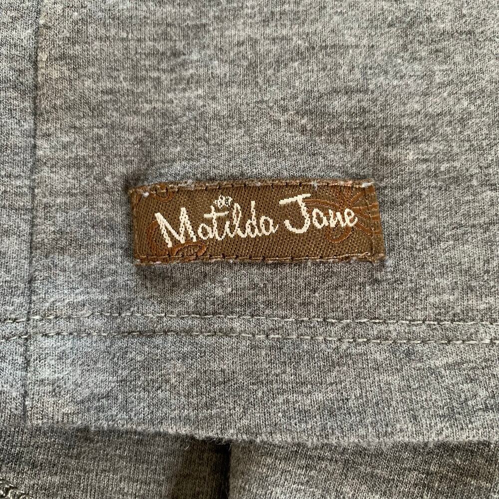 Matilda Jane Count it Out Vest Sleeveless Open Drape Waterfall Cardigan Gray Mdm - Picture 7 of 9